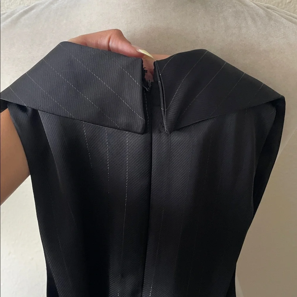 Donna Karan - V-neck Pinstripe Jumpsuit - Picture 9 of 9